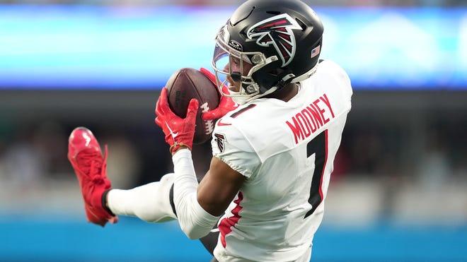 Atlanta Falcons Player Catches Football