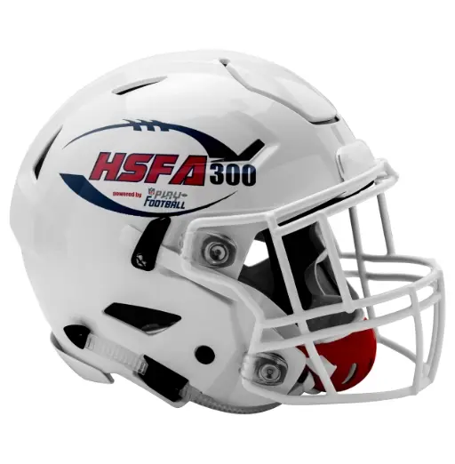 White Football Helmet with HSFA 300 Branding