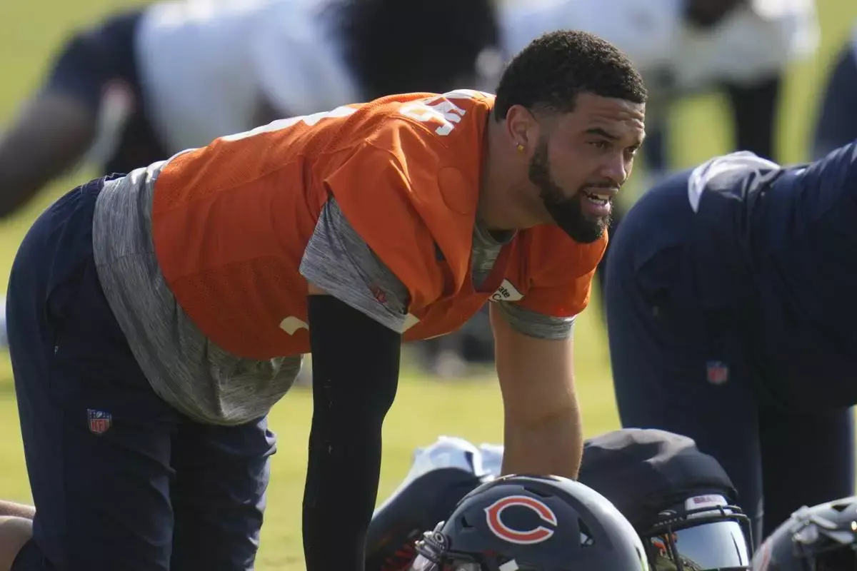 Football Player in Stance During Practice